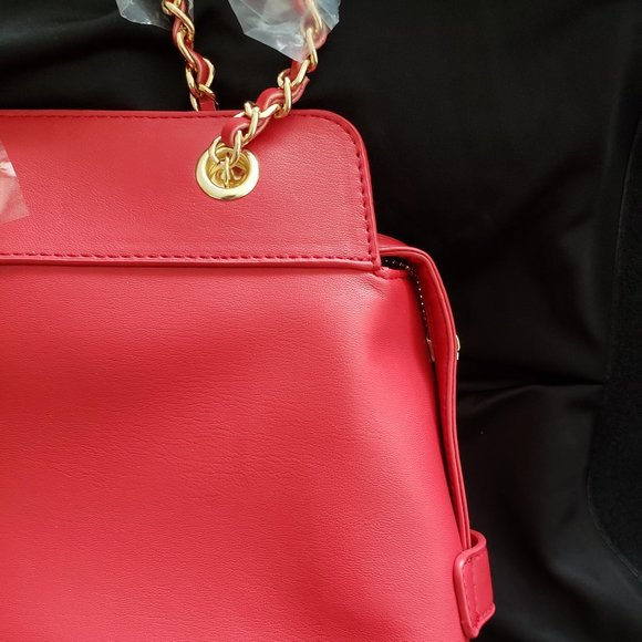 NWT - Badgley Mischka - Vegan Leather Red Purse Bag Tote - GREAT for Holidays! - Picture 6 of 14